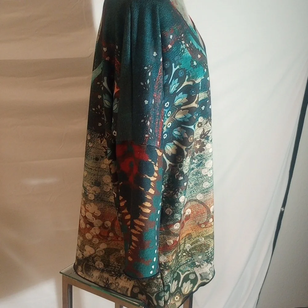 Amma Women's Tunic Top 3X, Abstract Art Made In LA Blouse 29 wide long 27 - Picture 2 of 14